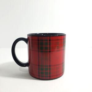 Vtg Pier 1 Tartan Plaid Coffee Mug Japan Collectible Holiday Christmas Mug
